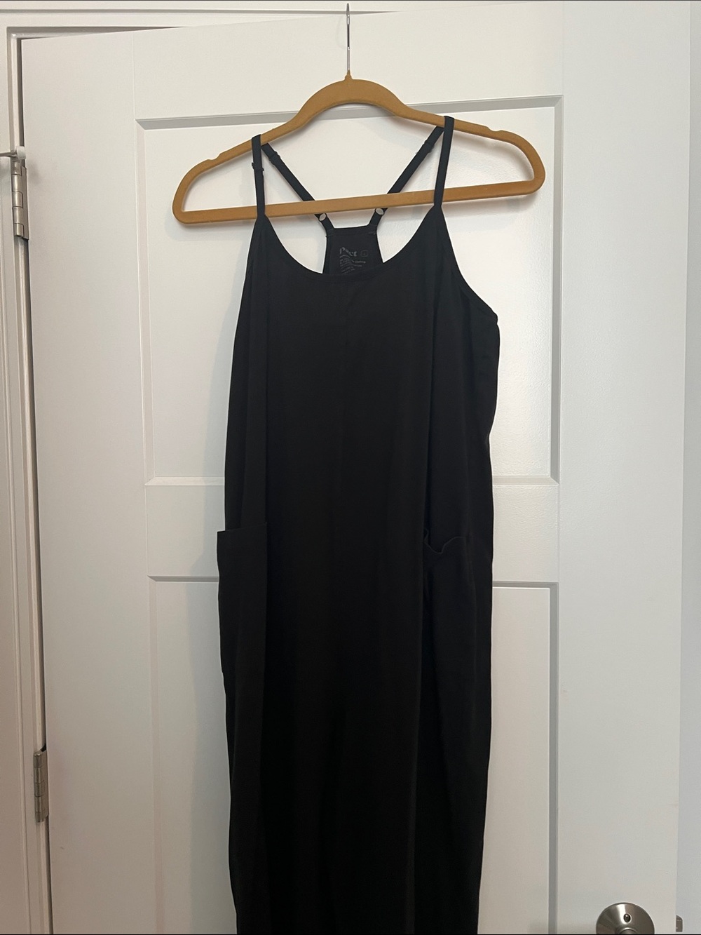 EUC Pact Black Tank Top Jumpsuit with Pockets - Size L!
